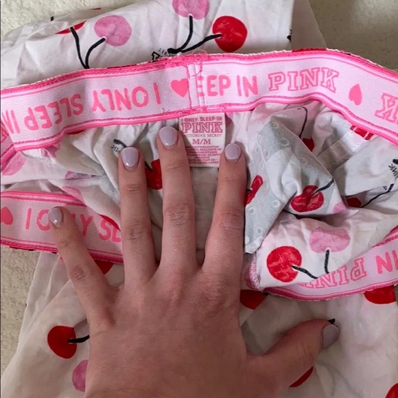 PINK cherry print pajama pants - Picture 5 of 6